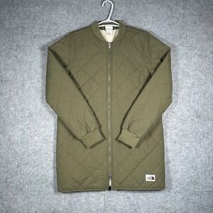 The North Face cuchillo parka Jacket Women Small Green Quilted Sherpa Lined